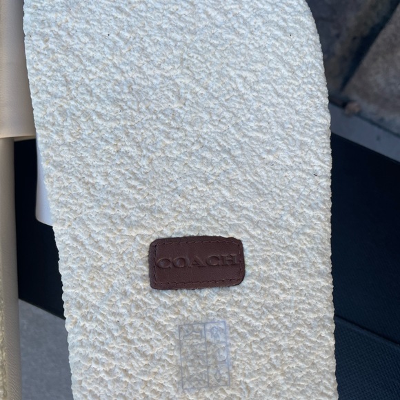 COACH ALEXIS LEATHER SANDAL 7.5 Women's Slide Slip On Casual Summer White New - Picture 8 of 8